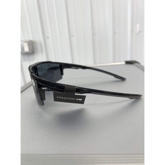Kreedom Polarized Sunglasses Black Wraparound UV Protection Sports Eyewear NEW - Picture 3 of 6